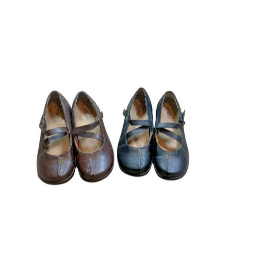 Orthaheel Womens Leather Myla Mary Jane Flats Shoes Lot Size 7 Hook Loop Close
